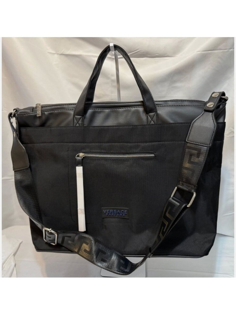 Versace Parfums Black Weekender Bag Travel Purse Duffle